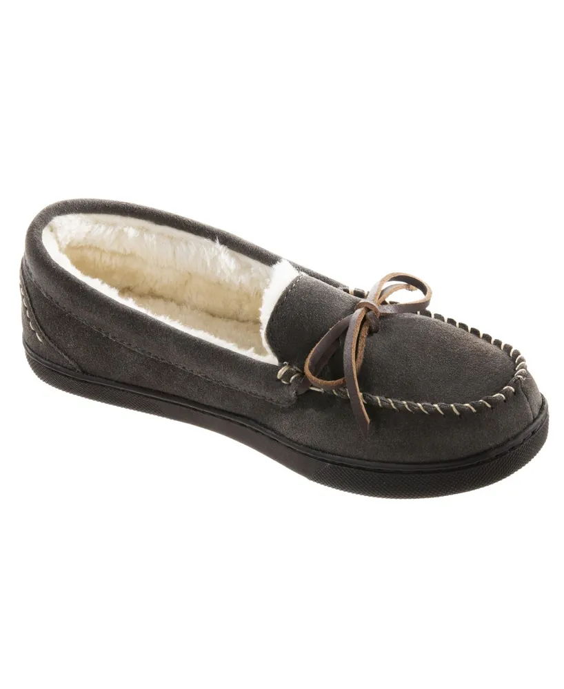 Isotoner Signature Women's Sage Genuine Suede Moccasin Slippers