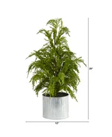 Nearly Natural Cedar Pine "Natural Look" Artificial Tree in Decorative Planter