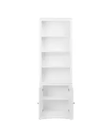 Prepac Tall Bookcase with 2 Shaker Doors