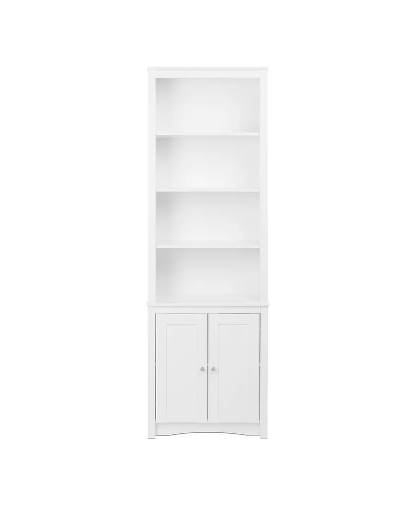 Prepac Tall Bookcase with 2 Shaker Doors