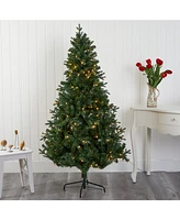 Nearly Natural Vermont Fir Artificial Christmas Tree with 250 Clear Led Lights