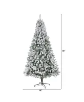 Nearly Natural Flocked Rock Springs Spruce Artificial Christmas Tree