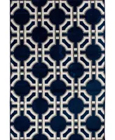 Portland Textiles Tropicana Dolliver Blue 5' x 7'3" Outdoor Area Rug