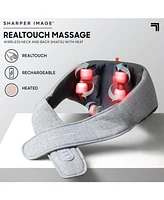 Sharper Image Realtouch Shiatsu Massager, Warming Heat Soothes Sore Muscles, Nodes Feel Like Real Hands, Wireless & Rechargeable