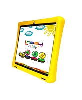 Linsay New 10.1" Funny Kids Wi-Fi Tablet Octa Core 128GB with Yellow Kids Defender Case Newest Android 13 Google certified