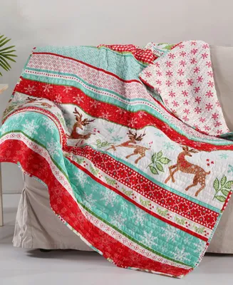 Levtex Let It Snow Festive Christmas Quilted Throw, 50" x 60"