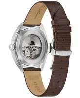 Bulova Men's Frank Sinatra Automatic Brown Leather Strap Watch 39mm