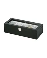 Mele Co. Tate Glass Top Wooden Watch Box in Java Finish