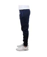 Galaxy By Harvic Men's Slim-Fit Marled Fleece Joggers with Zipper Side Pockets