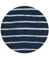 Martha Stewart Collection Chalk Stripe MSR3617C Navy 6' x 6' Round Area Rug