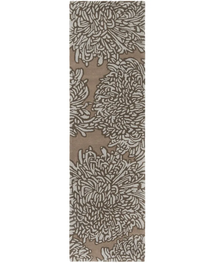 Martha Stewart Collection Chrysanthemum MSR4542G Driftwood 2'3" x 8' Runner Rug