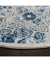 Martha Stewart Collection 2862 MSR2862D Cream/Blue 6'7" x 6'7" Round Area Rug