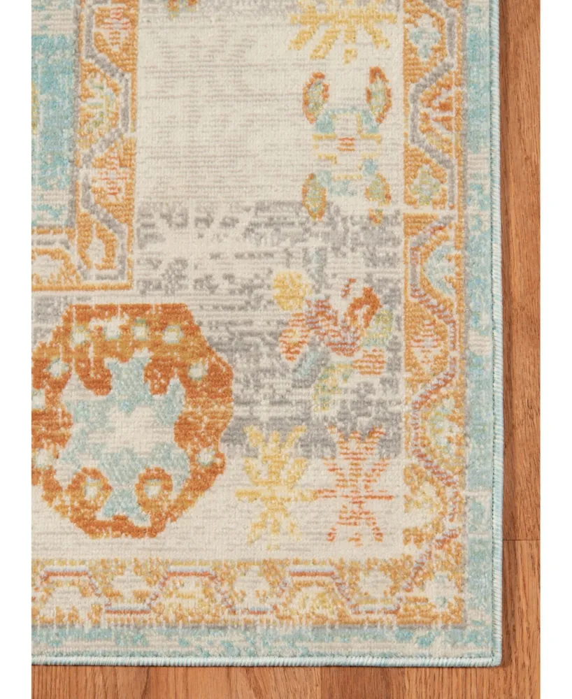 Amer Rugs Bohemian Bhm-3 Aqua and Beige 7'9" x 9'9" Outdoor Area Rug