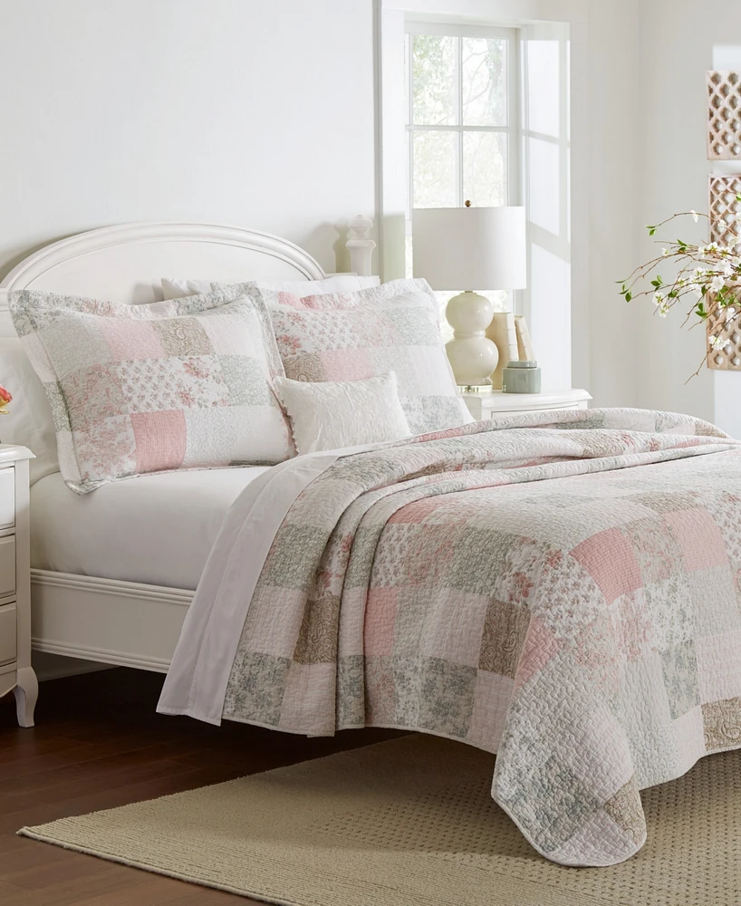 Laura Ashley Celina Patchwork 3-Pc. Quilt Set, King