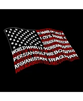 La Pop Art Men's Premium Word American Wars Tribute Flag T-shirt