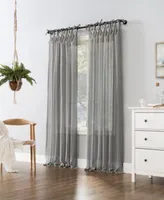 No. 918 Bethany Slub Textured Sheer Tie Top Curtain Panel Collection