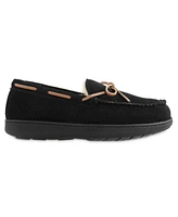 Isotoner Signature Men's Genuine Suede Moccasin Comfort Slipper with Berber lining