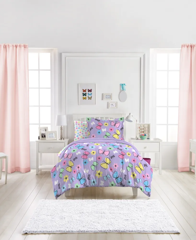 Dream Factory Sweet Butterfly Twin Comforter Set