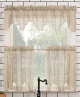 No. 918 Alison Floral Lace Sheer Rod Pocket Kitchen Curtain Valance