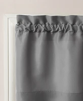 Martine Microfiber Semi-Sheer Rod Pocket Kitchen Curtain Valance and Tiers Set