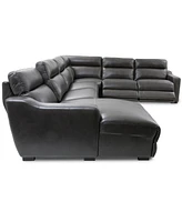 Gabrine -Pc. Leather Sectional with 2 Power Headrests & Chaise
