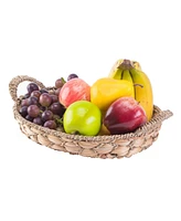 Vintiquewise Seagrass Small Fruit Bread Basket Tray with Handles