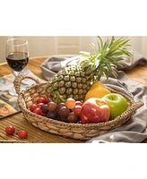 Vintiquewise Seagrass Small Fruit Bread Basket Tray with Handles