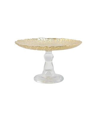 Vietri Rufolo Glass Gold Crocodile Small Cake Stand