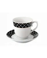 Lorren Home Trends 8 Piece 8oz Tea or Coffee Cup and Saucer Set