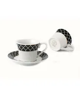 Lorren Home Trends 12 Piece 2oz Espresso Cup and Saucer Set