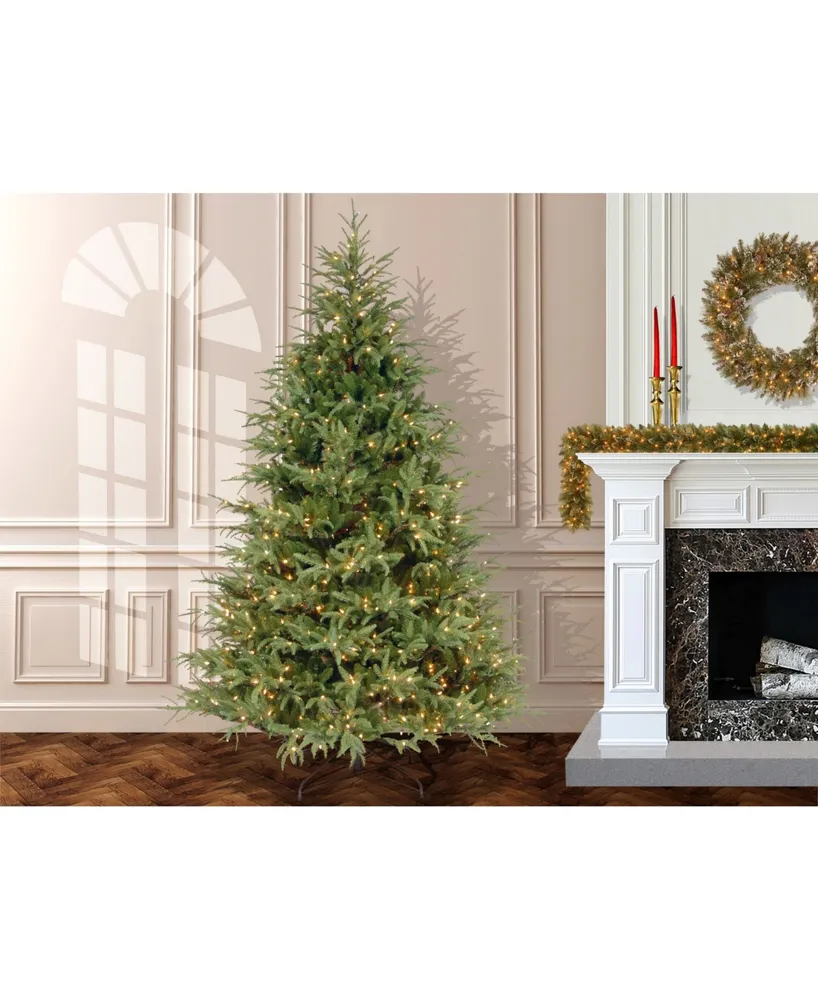 National Tree 7.5' "Feel Real" Frasier Grande Hinged Tree with 1000 Clear Lights
