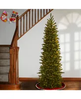 National Tree 6.5' Feel Real Grande Fir Pencil Slim Tree with 250 Clear Lights