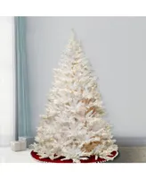 National Tree 7' Winchester White Pine Hinged Tree with Silver Glitter and 450 Clear Lights