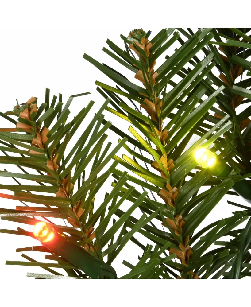 National Tree 9' x 10" Norwood Fir Garland with 50 Battery operated Multi 4-Color Led Lights