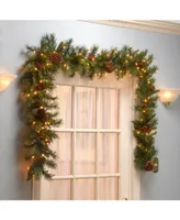 National Tree Company 9' x 10" Pine Cone Garland with 50 Clear Lights-ul