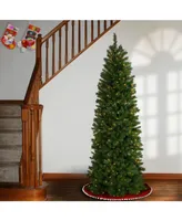 National Tree 7.5' Pennington Fir Hinged Pencil Tree with 350 Clear Lights