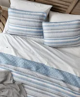 Nautica Jettison Grey/Blue Cotton Reversible -Piece Quilt Set