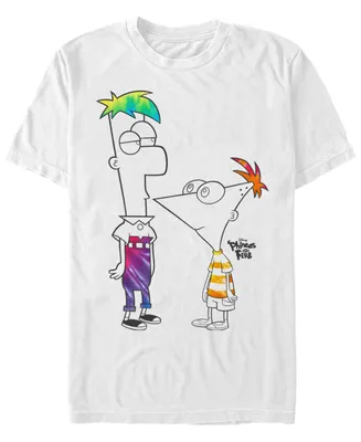 Fifth Sun Men's Phineas and Ferb Boys of Tie Dye Short Sleeve T-shirt
