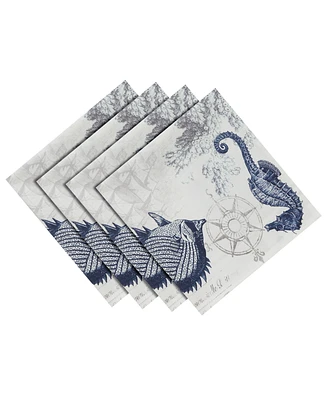 Laural Home Seaside Postcard Napkin - Set of 4