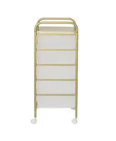 Honey Can Do 5-Drawer Rolling Storage Cart With Plastic Drawers