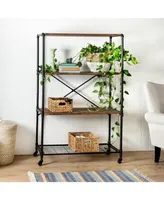 Honey Can Do 4-Tier Industrial Rolling Bookshelf