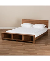 Regina Modern Full Size Platform Storage Bed with Built-in Shelves