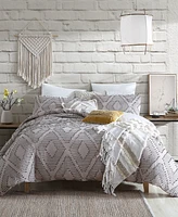 Swift Home Extraordinary Puyuma Jacquard Gauze 5 Piece Comforter Set, Full/Queen