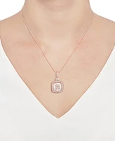 Diamond Baguette Square Cluster 18" Pendant Necklace (1/2 ct. t.w.) 14k Gold ,14k White or Rose