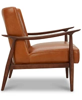 Jollene 29" Leather Winged Accent Chair, Created for Macy's