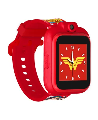 Kid's Dc Comics Playzoom 2 Red Wonder Woman Star Graphic Tpu Strap Smart Watch 41mm