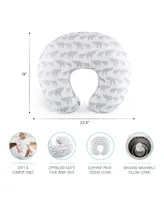 The Peanutshell Nursing Pillow for Breastfeeding, Gray and White Elephant