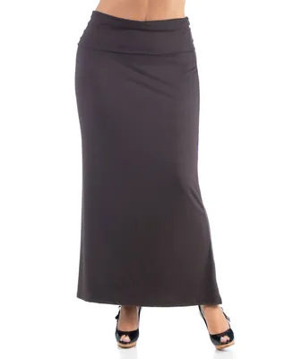 Women's Plus Comfortable Foldover Maxi Skirt