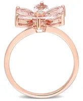 Morganite and Diamond Accent Floral Ring