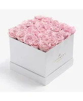 Infinity Roses Square Box of 25 Pink Real Roses Preserved to Last Over a Year